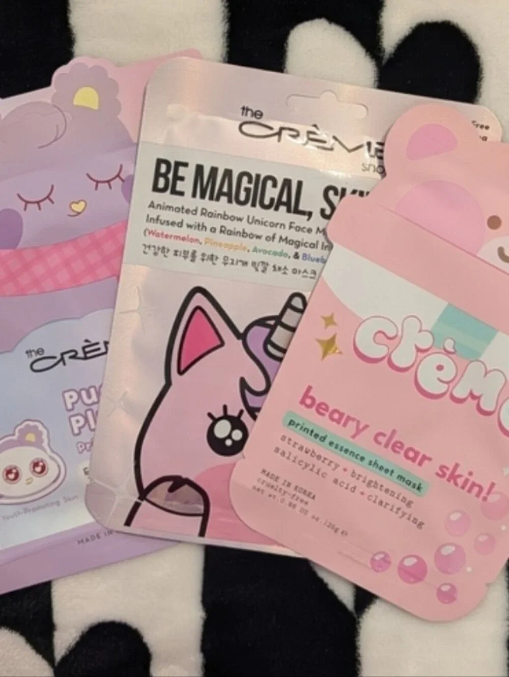 3 Sheet Masks - The Crème Shop Face Mask Bundle Selfcare Spa Bundle